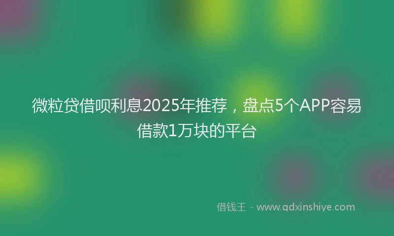 微粒贷借呗利息2025年推荐，盘点5个APP容易借款1万块的平台