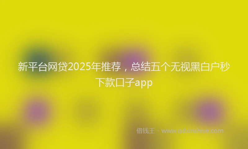新平台网贷2025年推荐，总结五个无视黑白户秒下款口子app