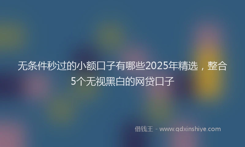 无条件秒过的小额口子有哪些2025年精选，整合5个无视黑白的网贷口子