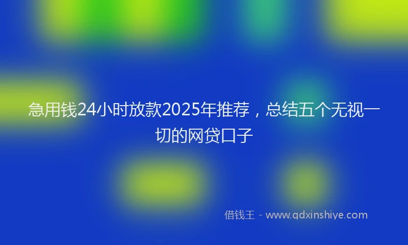 急用钱24小时放款2025年推荐，总结五个无视一切的网贷口子