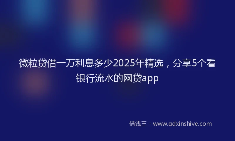 微粒贷借一万利息多少2025年精选，分享5个看银行流水的网贷app
