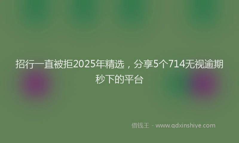 招行一直被拒2025年精选，分享5个714无视逾期秒下的平台