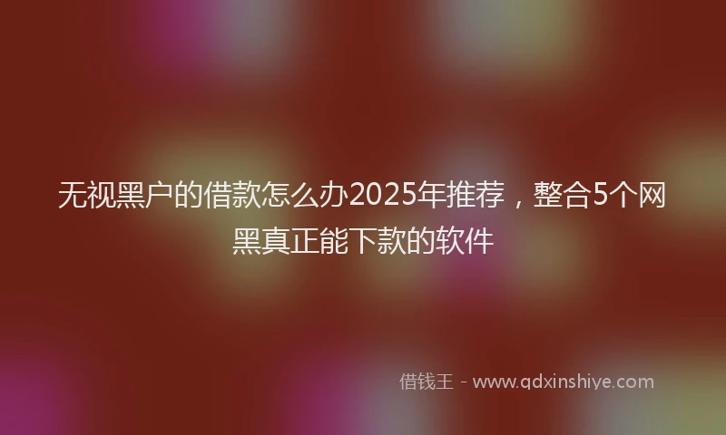 无视黑户的借款怎么办2025年推荐，整合5个网黑真正能下款的软件