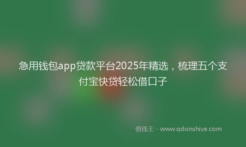 急用钱包app贷款平台2025年精选，梳理五个支付宝快贷轻松借口子