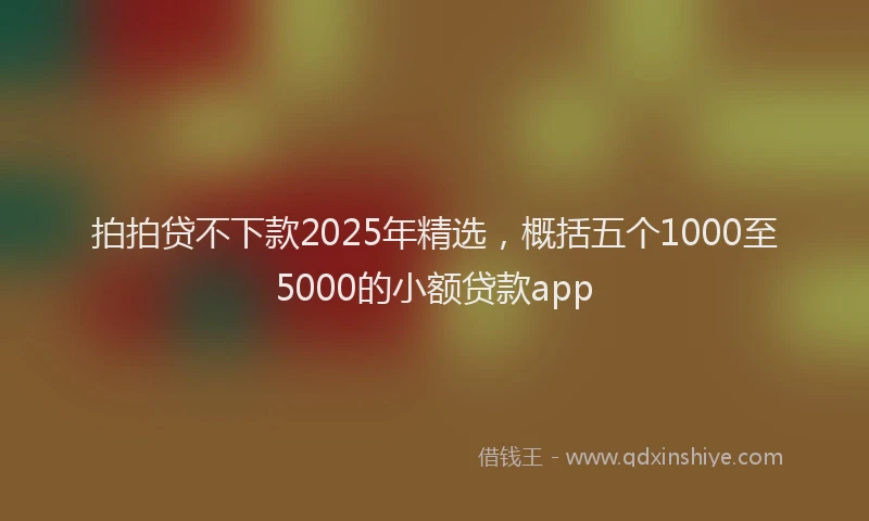 拍拍贷不下款2025年精选，概括五个1000至5000的小额贷款app