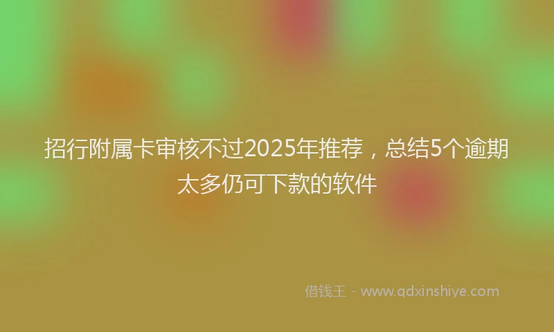 招行附属卡审核不过2025年推荐，总结5个逾期太多仍可下款的软件