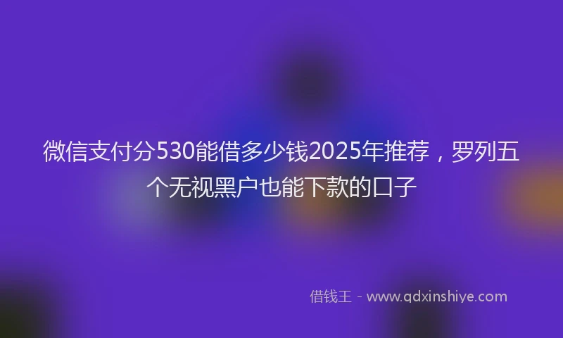 微信支付分530能借多少钱2025年推荐，罗列五个无视黑户也能下款的口子