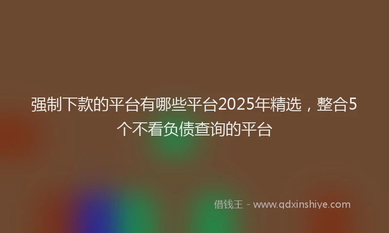 强制下款的平台有哪些平台2025年精选，整合5个不看负债查询的平台