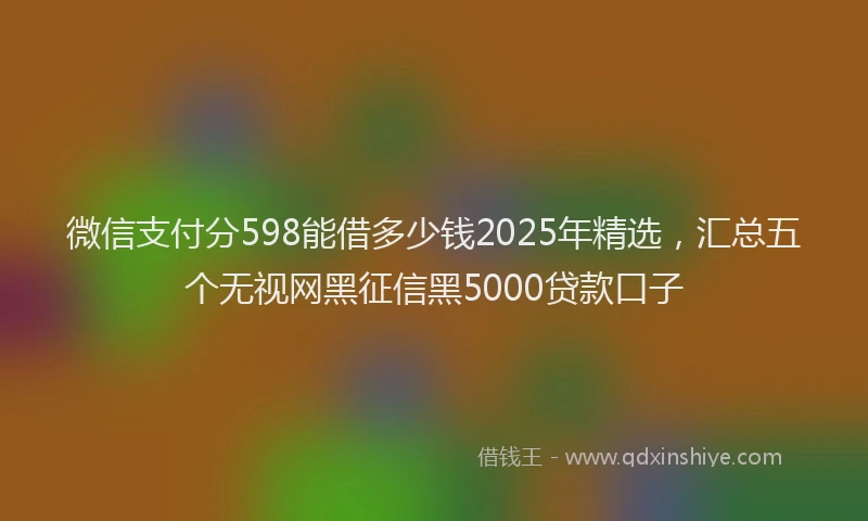 微信支付分598能借多少钱2025年精选，汇总五个无视网黑征信黑5000贷款口子