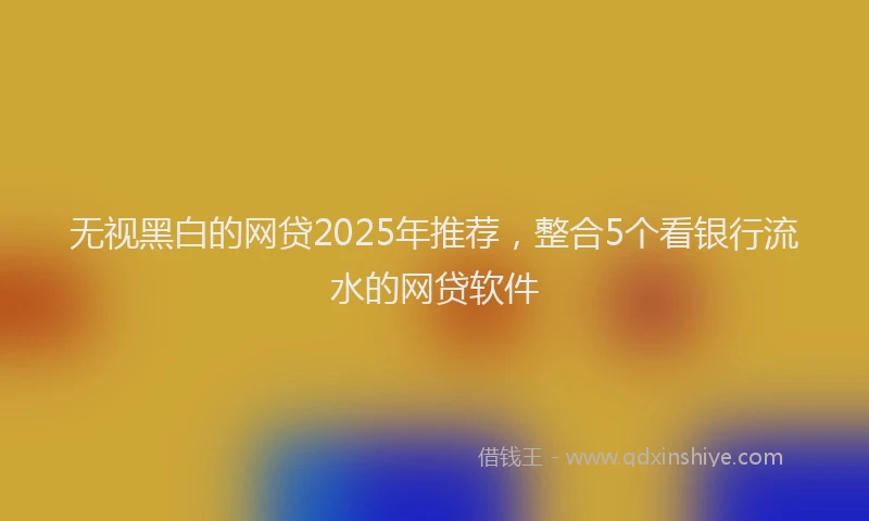 无视黑白的网贷2025年推荐，整合5个看银行流水的网贷软件