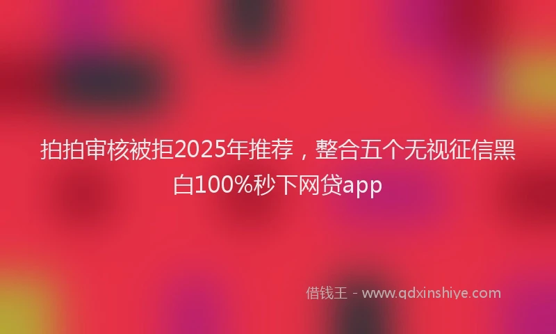 拍拍审核被拒2025年推荐，整合五个无视征信黑白100%秒下网贷app