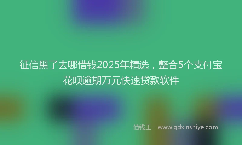 征信黑了去哪借钱2025年精选，整合5个支付宝花呗逾期万元快速贷款软件