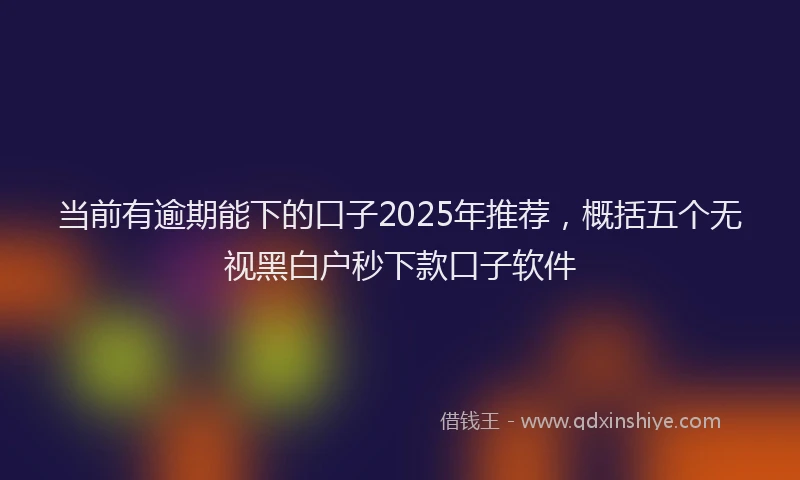 当前有逾期能下的口子2025年推荐，概括五个无视黑白户秒下款口子软件