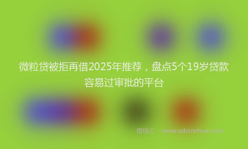 微粒贷被拒再借2025年推荐，盘点5个19岁贷款容易过审批的平台
