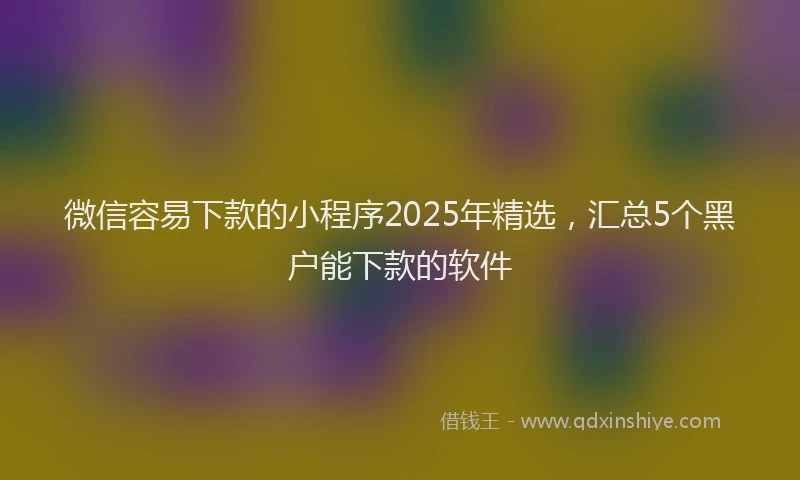 微信容易下款的小程序2025年精选，汇总5个黑户能下款的软件
