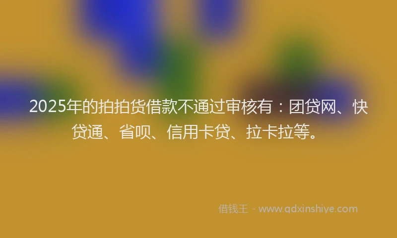 2025年的拍拍货借款不通过审核有：团贷网、快贷通、省呗、信用卡贷、拉卡拉等。