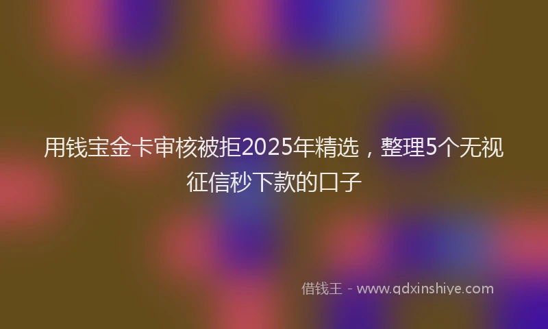 用钱宝金卡审核被拒2025年精选，整理5个无视征信秒下款的口子