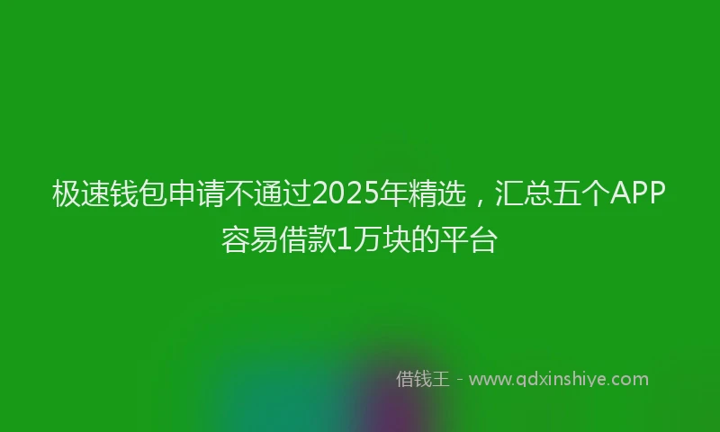 极速钱包申请不通过2025年精选，汇总五个APP容易借款1万块的平台