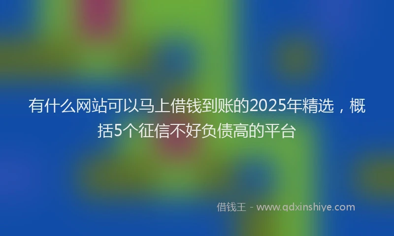 有什么网站可以马上借钱到账的2025年精选，概括5个征信不好负债高的平台