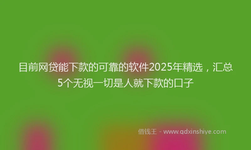 目前网贷能下款的可靠的软件2025年精选，汇总5个无视一切是人就下款的口子