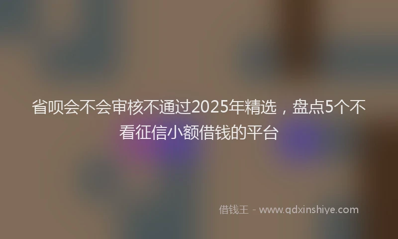 省呗会不会审核不通过2025年精选，盘点5个不看征信小额借钱的平台