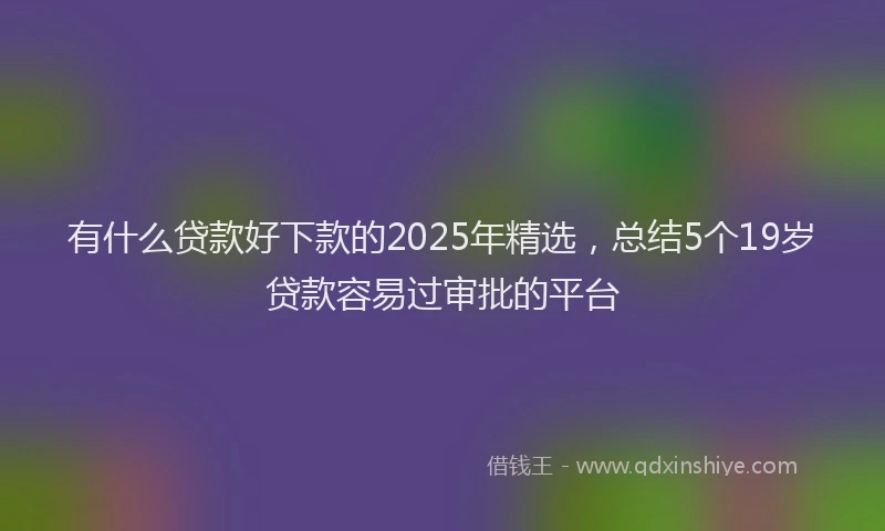 有什么贷款好下款的2025年精选，总结5个19岁贷款容易过审批的平台