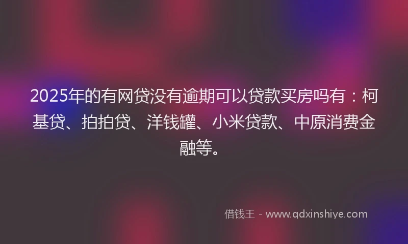 2025年的有网贷没有逾期可以贷款买房吗有：柯基贷、拍拍贷、洋钱罐、小米贷款、中原消费金融等。