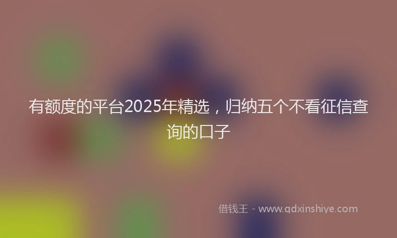 有额度的平台2025年精选，归纳五个不看征信查询的口子