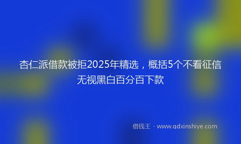 杏仁派借款被拒2025年精选，概括5个不看征信无视黑白百分百下款