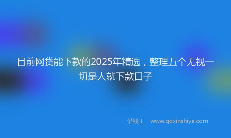 目前网贷能下款的2025年精选，整理五个无视一切是人就下款口子
