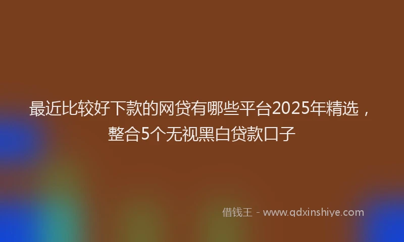 最近比较好下款的网贷有哪些平台2025年精选，整合5个无视黑白贷款口子