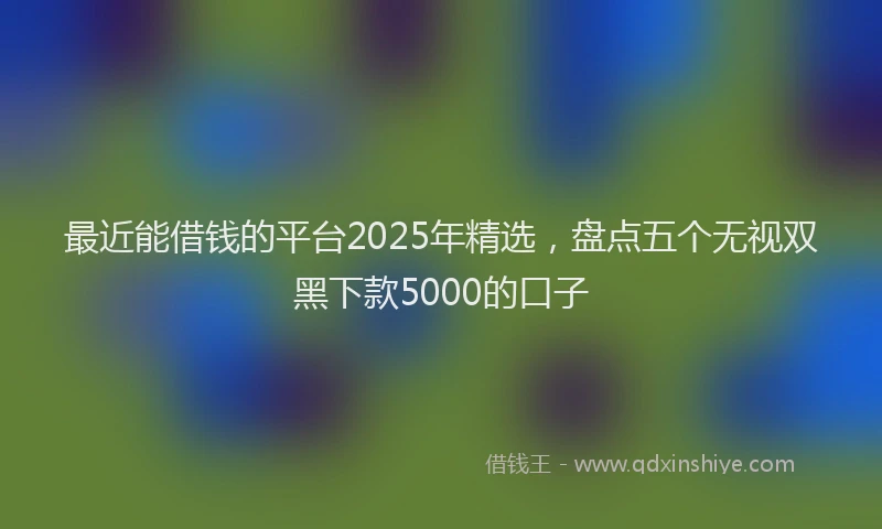 最近能借钱的平台2025年精选，盘点五个无视双黑下款5000的口子