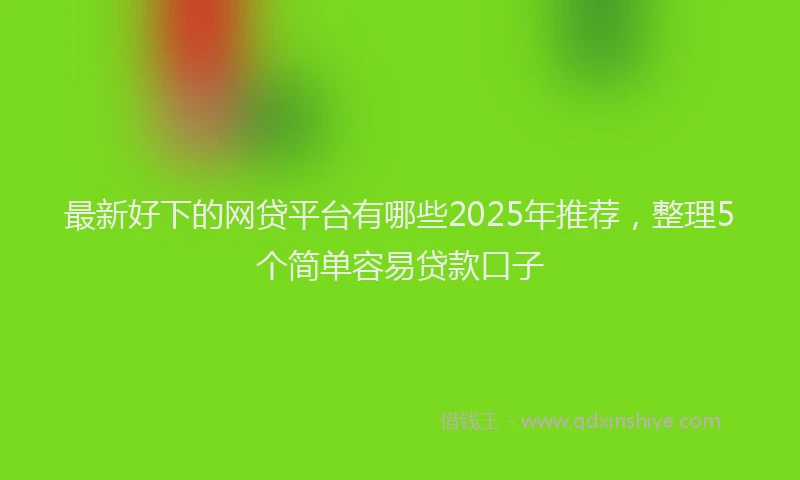 最新好下的网贷平台有哪些2025年推荐，整理5个简单容易贷款口子