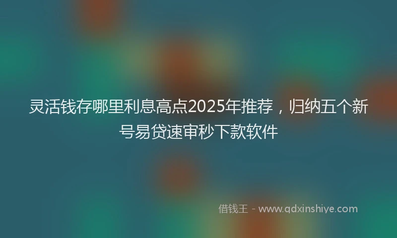 灵活钱存哪里利息高点2025年推荐，归纳五个新号易贷速审秒下款软件