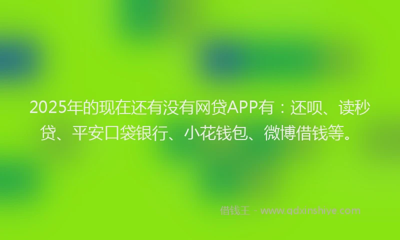 2025年的现在还有没有网贷APP有：还呗、读秒贷、平安口袋银行、小花钱包、微博借钱等。