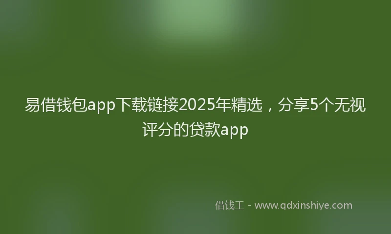 易借钱包app下载链接2025年精选，分享5个无视评分的贷款app