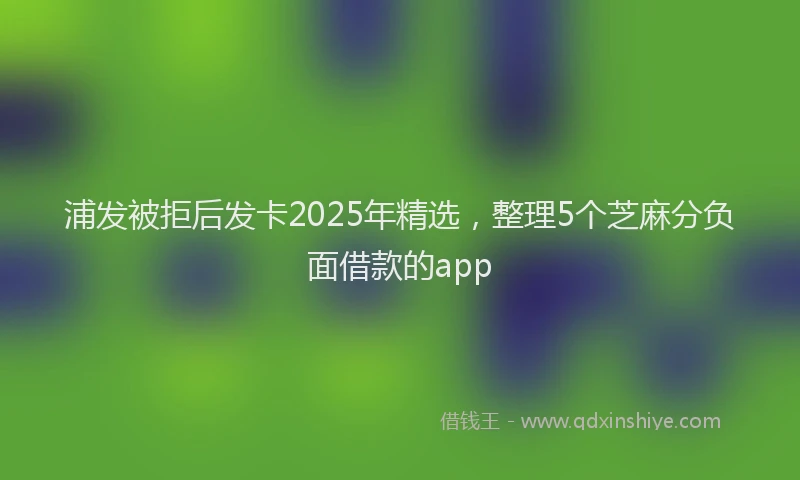 浦发被拒后发卡2025年精选，整理5个芝麻分负面借款的app