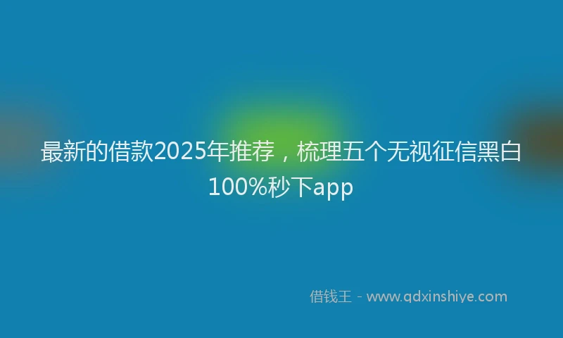 最新的借款2025年推荐，梳理五个无视征信黑白100%秒下app