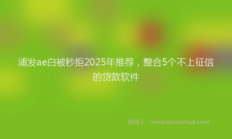 浦发ae白被秒拒2025年推荐，整合5个不上征信的贷款软件