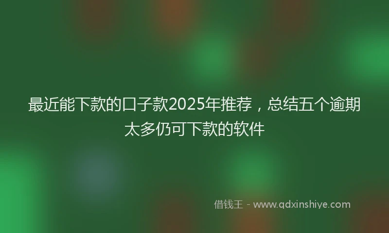 最近能下款的口子款2025年推荐，总结五个逾期太多仍可下款的软件
