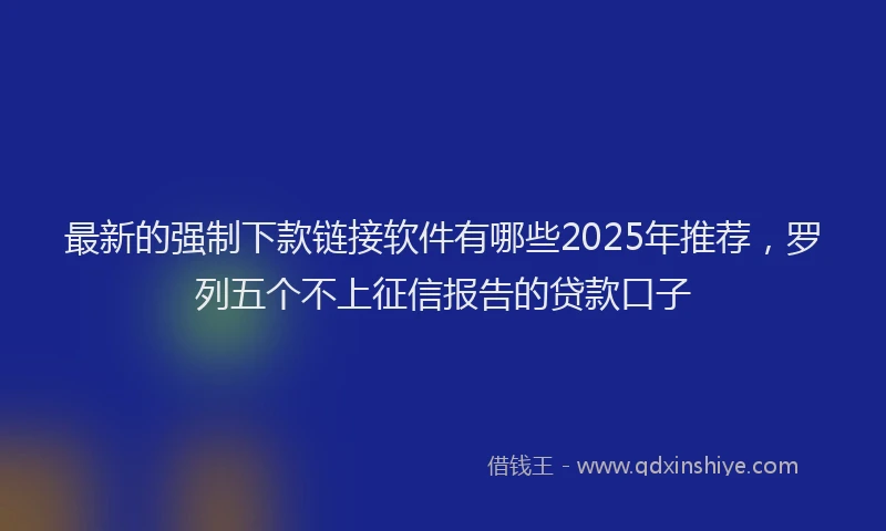 最新的强制下款链接软件有哪些2025年推荐，罗列五个不上征信报告的贷款口子