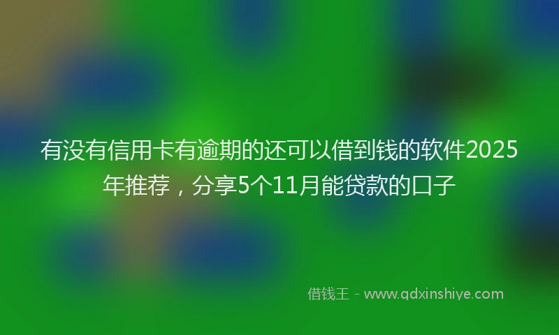 有没有信用卡有逾期的还可以借到钱的软件2025年推荐，分享5个11月能贷款的口子