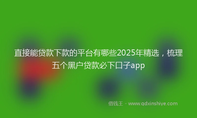直接能贷款下款的平台有哪些2025年精选，梳理五个黑户贷款必下口子app