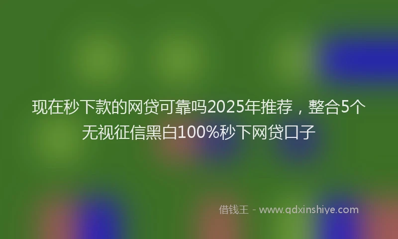现在秒下款的网贷可靠吗2025年推荐，整合5个无视征信黑白100%秒下网贷口子