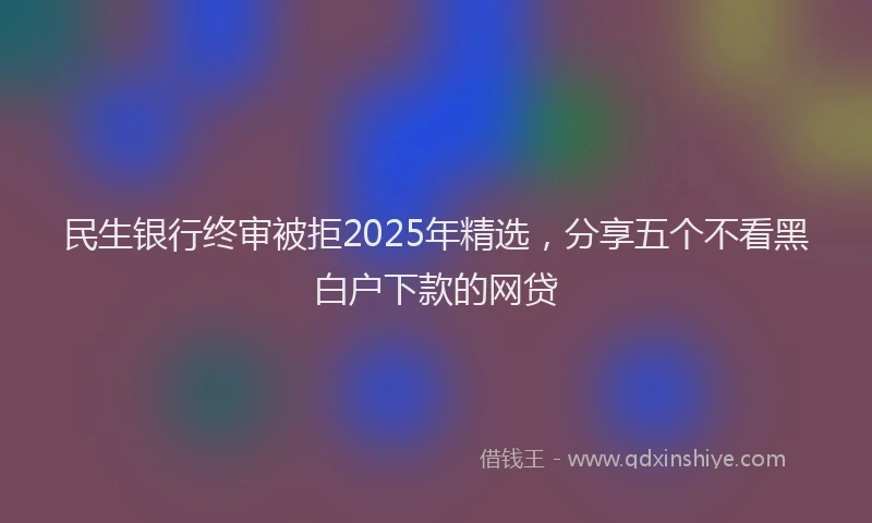 民生银行终审被拒2025年精选，分享五个不看黑白户下款的网贷