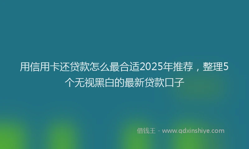用信用卡还贷款怎么最合适2025年推荐，整理5个无视黑白的最新贷款口子