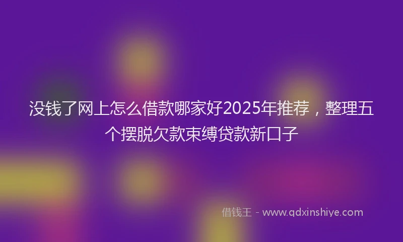 没钱了网上怎么借款哪家好2025年推荐，整理五个摆脱欠款束缚贷款新口子
