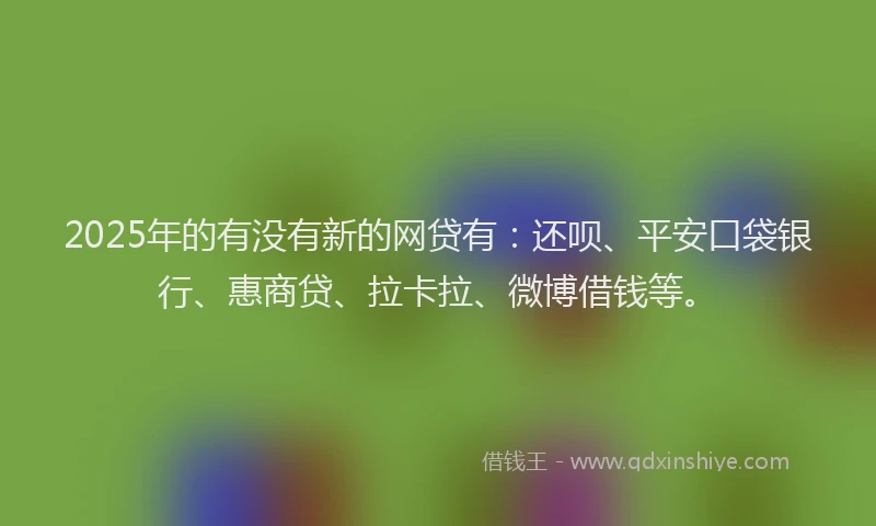 2025年的有没有新的网贷有：还呗、平安口袋银行、惠商贷、拉卡拉、微博借钱等。