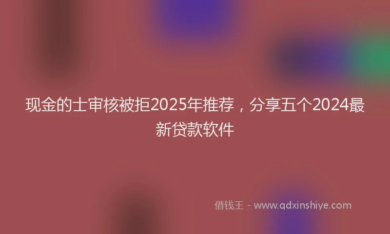 现金的士审核被拒2025年推荐，分享五个2024最新贷款软件