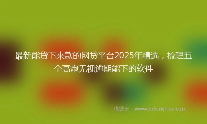 最新能贷下来款的网贷平台2025年精选，梳理五个高炮无视逾期能下的软件
